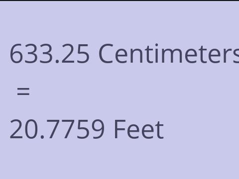 633.25 CM TO FEET