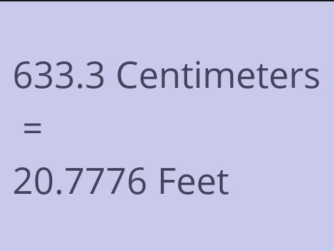 633.3 CM TO FEET