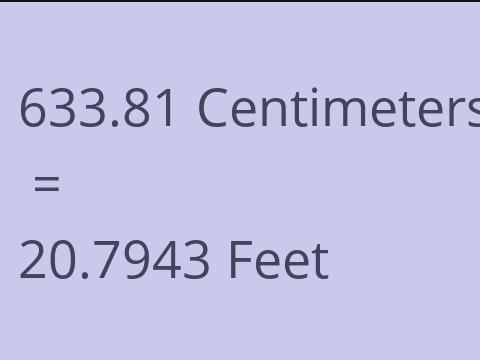 633.81 CM TO FEET