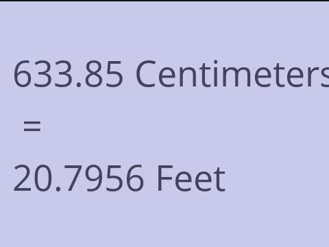 633.85 CM TO FEET