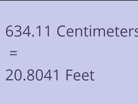 634.11 CM TO FEET