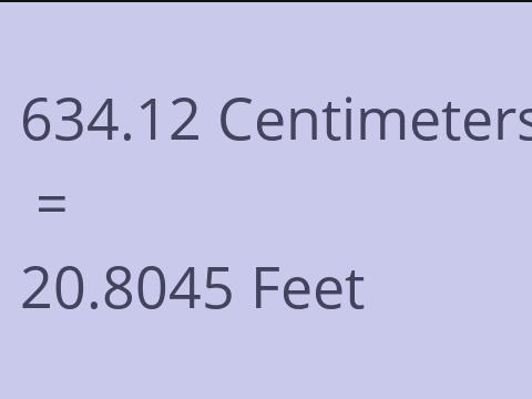 634.12 CM TO FEET