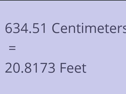 634.51 CM TO FEET