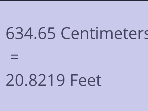 634.65 CM TO FEET