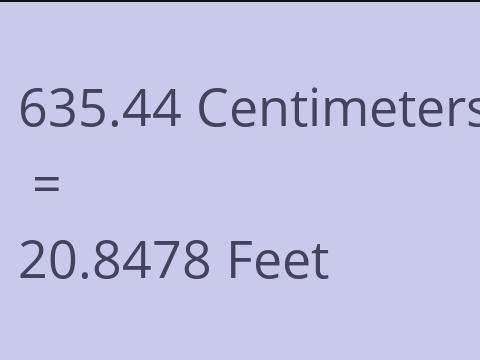 635.44 CM TO FEET