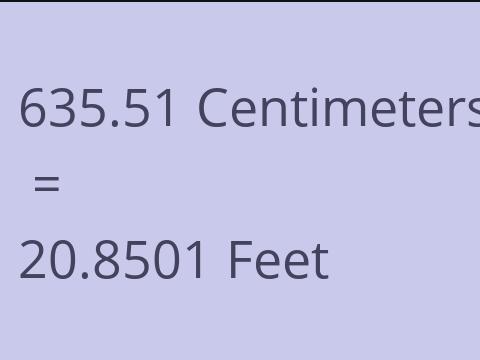 635.51 CM TO FEET