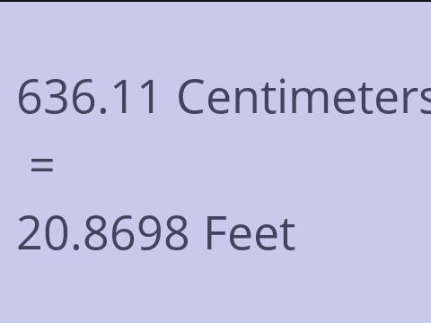 636.11 CM TO FEET