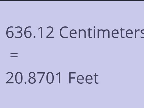 636.12 CM TO FEET