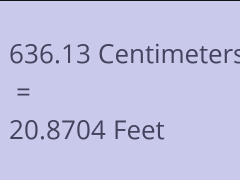 636.13 CM TO FEET