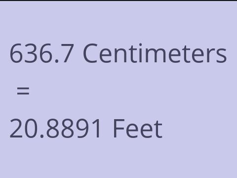 636.7 CM TO FEET