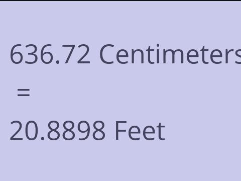 636.72 CM TO FEET