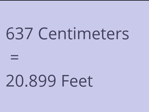 637 CM TO FEET