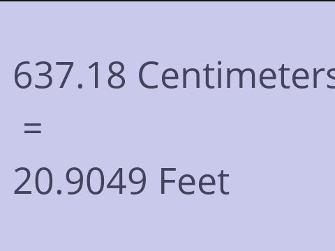 637.18 CM TO FEET