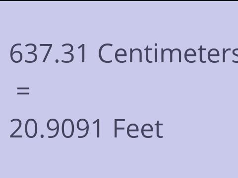 637.31 CM TO FEET