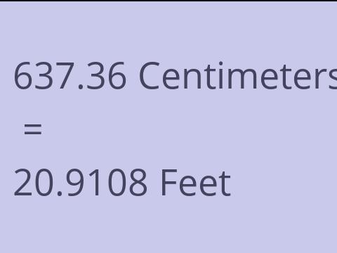 637.36 CM TO FEET