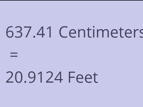 637.41 CM TO FEET