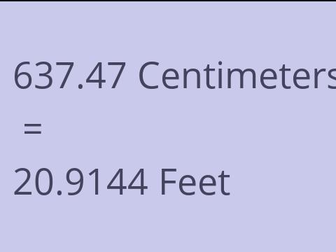 637.47 CM TO FEET