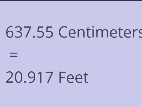 637.55 CM TO FEET