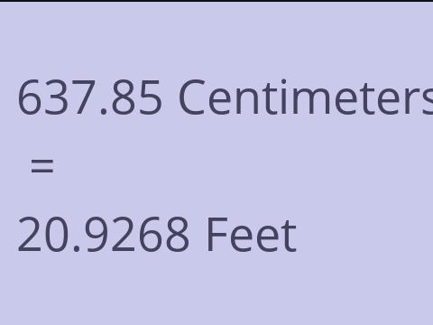 637.85 CM TO FEET