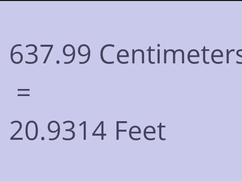 637.99 CM TO FEET