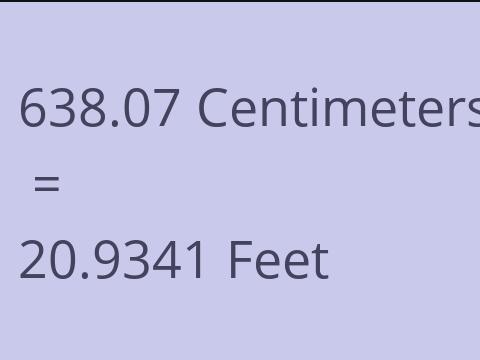 638.07 CM TO FEET