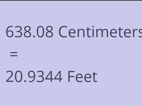 638.08 CM TO FEET