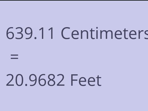 639.11 CM TO FEET