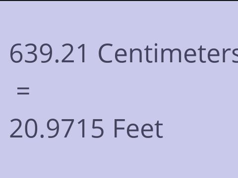 639.21 CM TO FEET