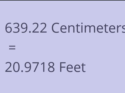 639.22 CM TO FEET