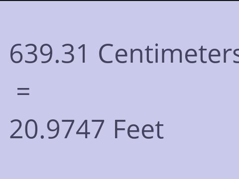 639.31 CM TO FEET