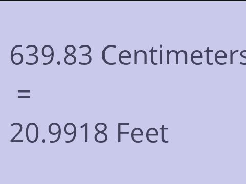 639.83 CM TO FEET