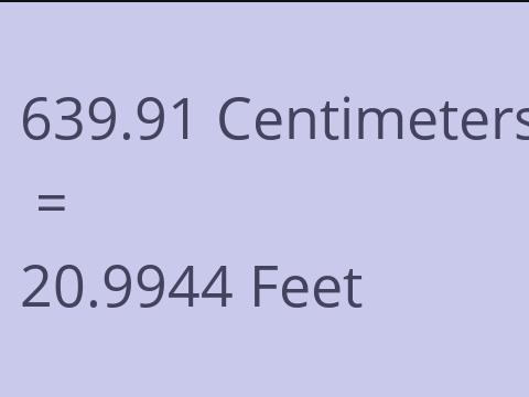 639.91 CM TO FEET