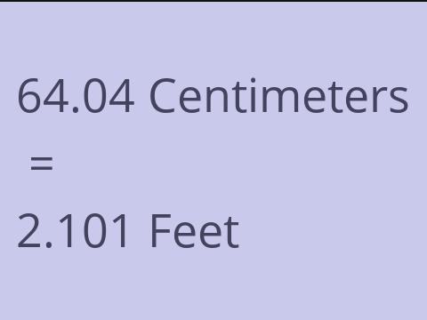 64.04 CM TO FEET