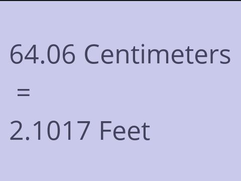 64.06 CM TO FEET