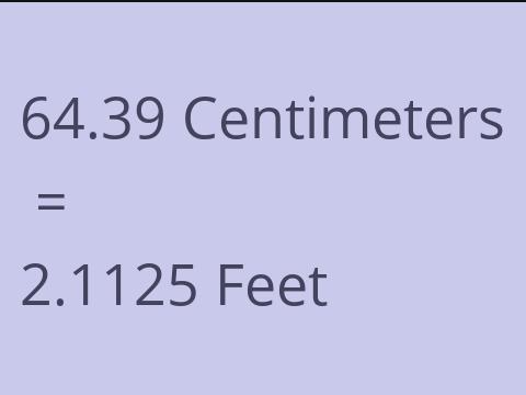 64.39 CM TO FEET