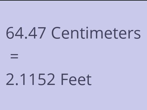 64.47 CM TO FEET