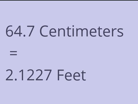 64.7 CM TO FEET