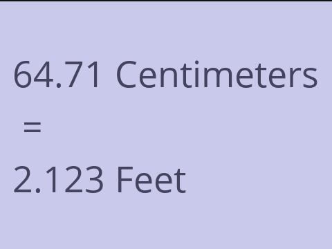 64.71 CM TO FEET