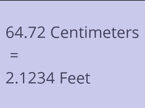 64.72 CM TO FEET