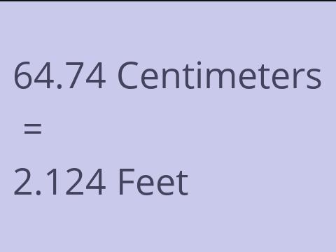 64.74 CM TO FEET