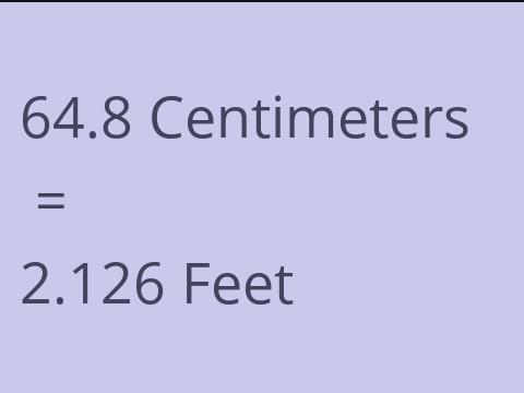 64.8 CM TO FEET