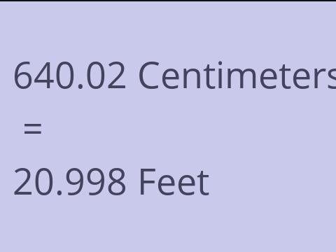 640.02 CM TO FEET