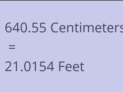 640.55 CM TO FEET