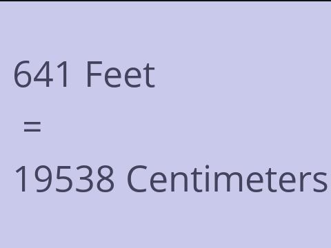 641 FEET TO CM