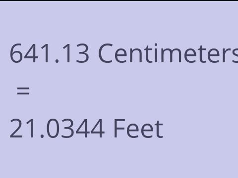 641.13 CM TO FEET