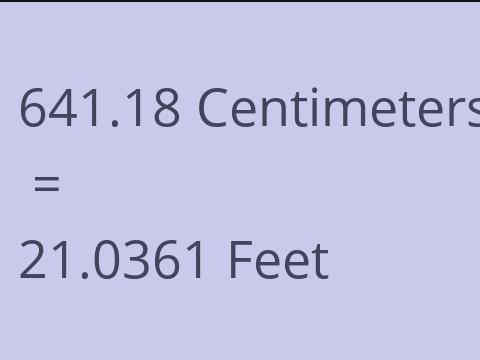 641.18 CM TO FEET