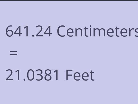 641.24 CM TO FEET