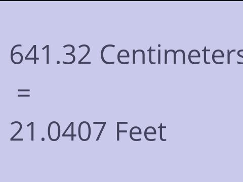 641.32 CM TO FEET