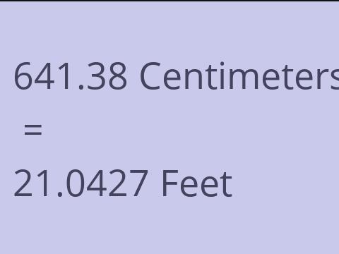 641.38 CM TO FEET