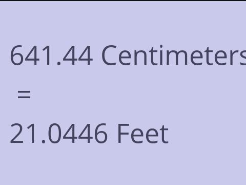 641.44 CM TO FEET